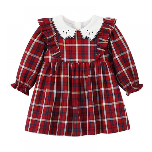 Baby Girls Autumn New Plaid Long-sleeve Dress Wholesale Girls Dress